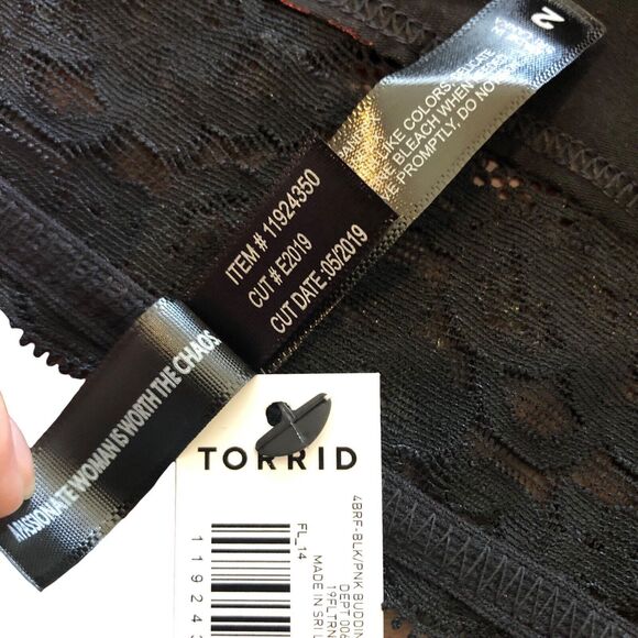 Torrid Brief Panties 2X Curve Cotton Mid-Rise Black White Roses Lace Trim Lot - Picture 8 of 16